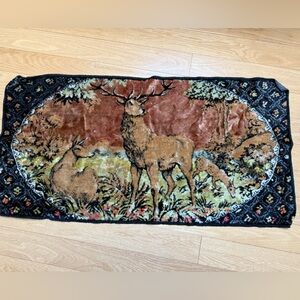 Vintage 1970s Deer Velvet Wall Hanging